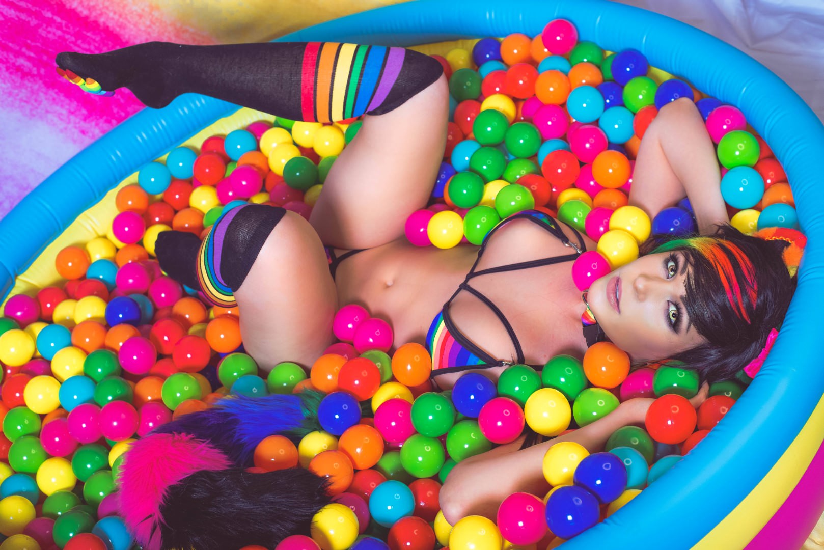 Danielle Beaulieu rainbow bikini 1