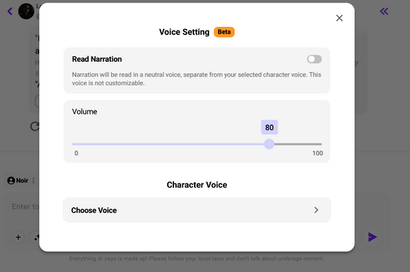A screenshot of a Voice Pricing on the Crushonai platform, showcasing a guide of how to promote users' experience with Crushonai's voice on